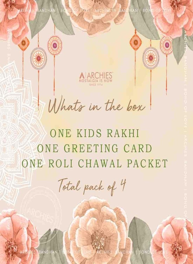 ARCHIES Rakhi for Brother Rakshabandhan Combo of 1 Rainbow Unicorn Kids Rakhi With 1 Roli & Chawal Set-10gm & Greeting Card (Pack of 3) for Bhaiya|Bro|Bhai - Image 3